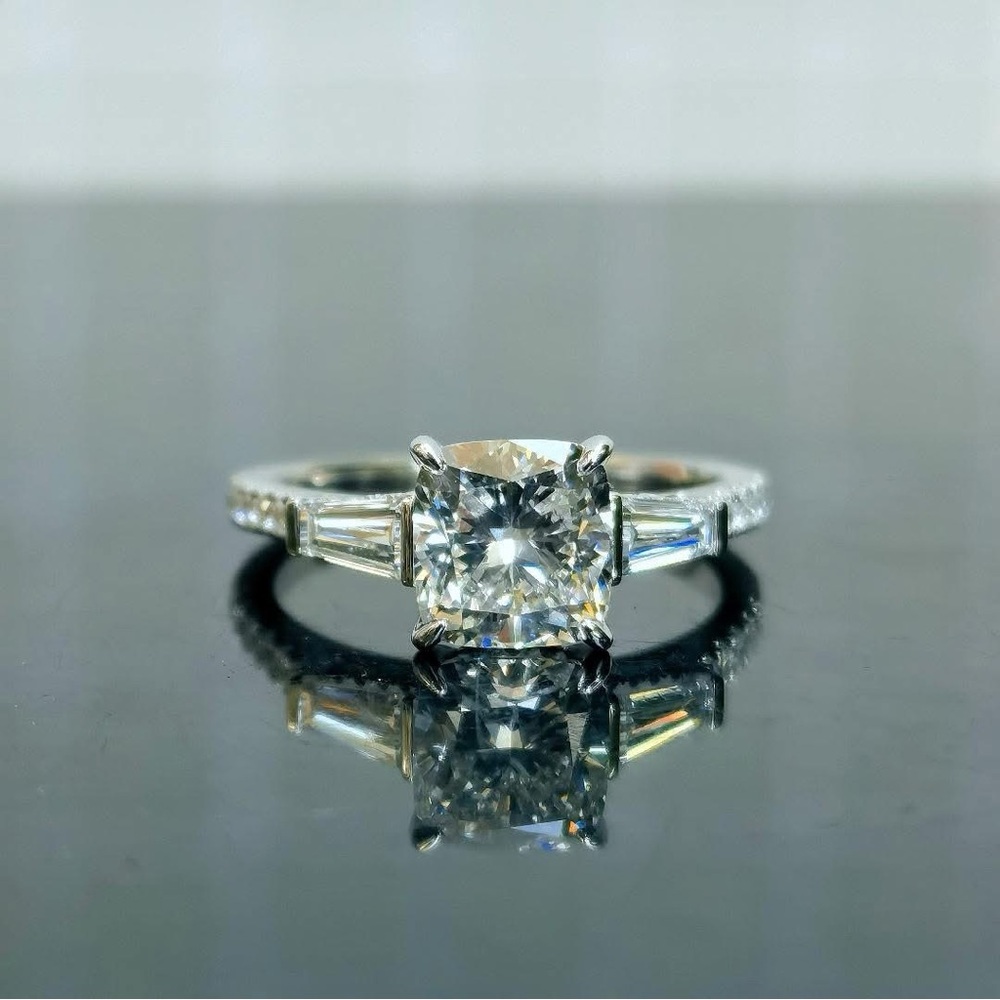 2ct Lab Diamond Ring - 10K White Gold Size 7.5